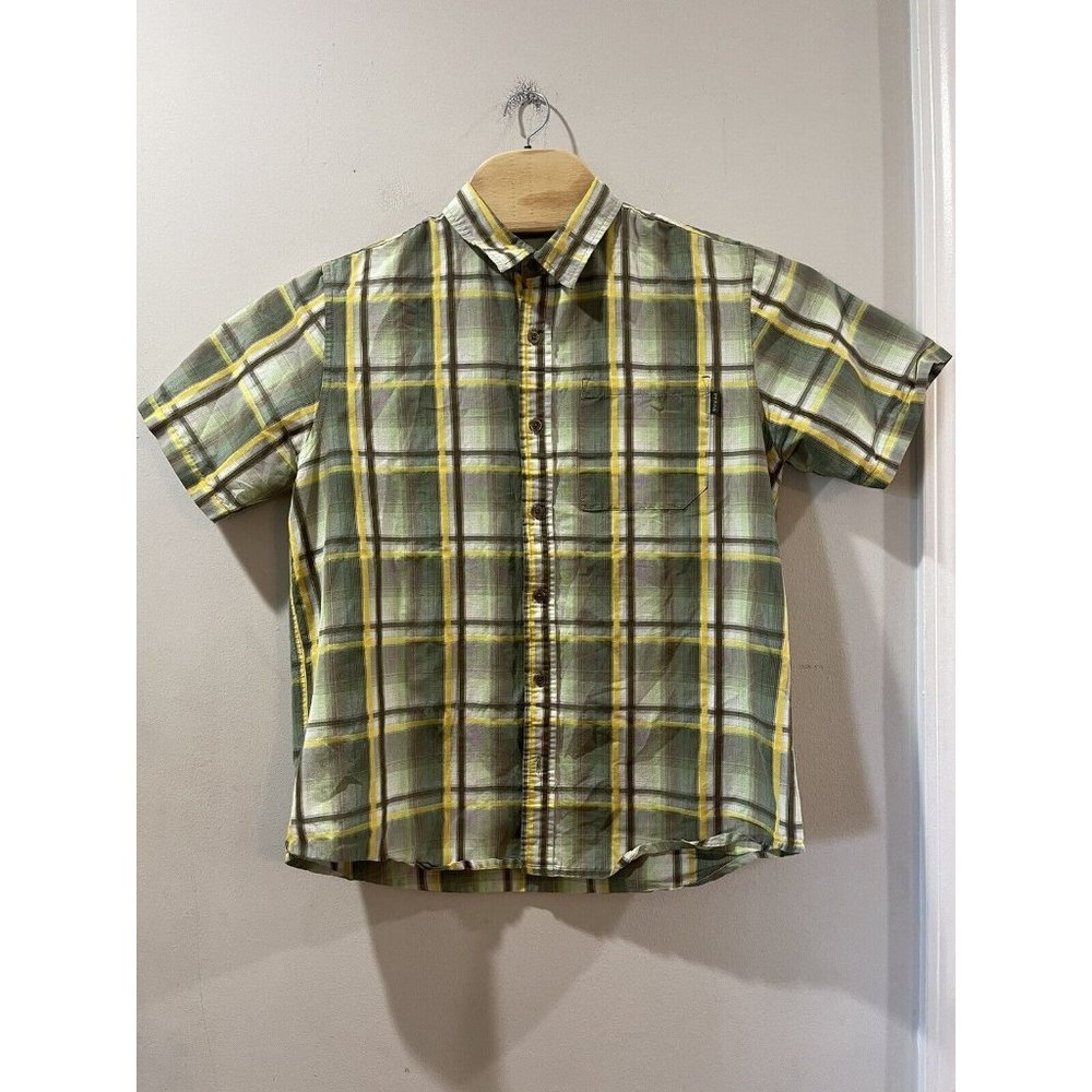 PrAna Shirt Mens Medium Short Sleeve Button Up‎ Outdoor Hiking